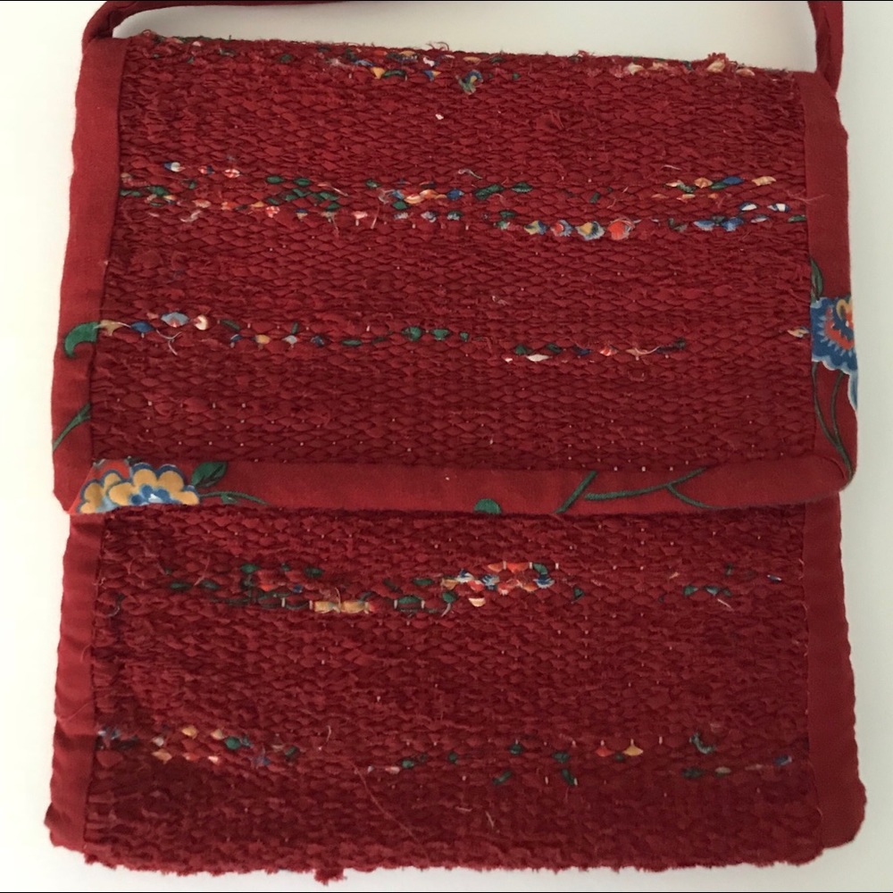 Hand made woven fabric bag.
